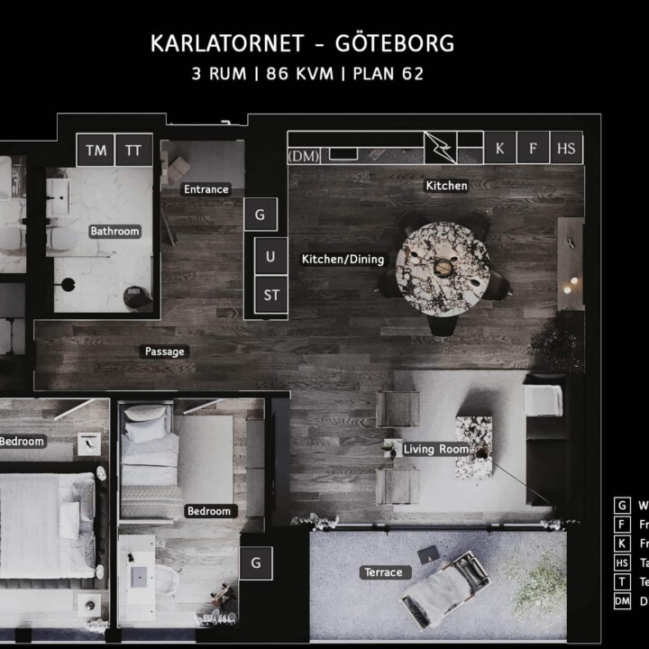 GOTHENBURG - KARLATORNET 23 2D Floor Plan